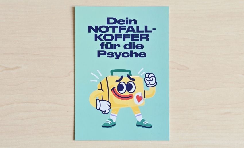 Postkarte »Dein Notfallkoffer für die Psyche« von Irrsinnig Menschlich e.V.