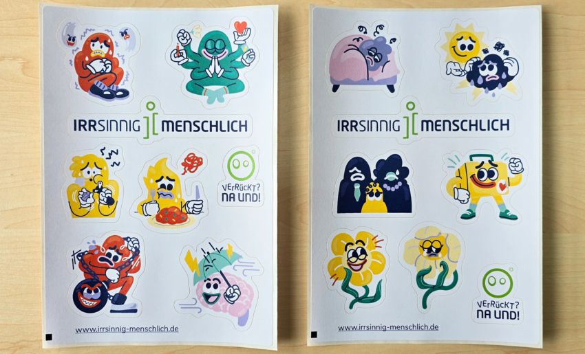 Sticker-Bogen »Verrückt? Na und!« von Irrsinnig Menschlich e.V.